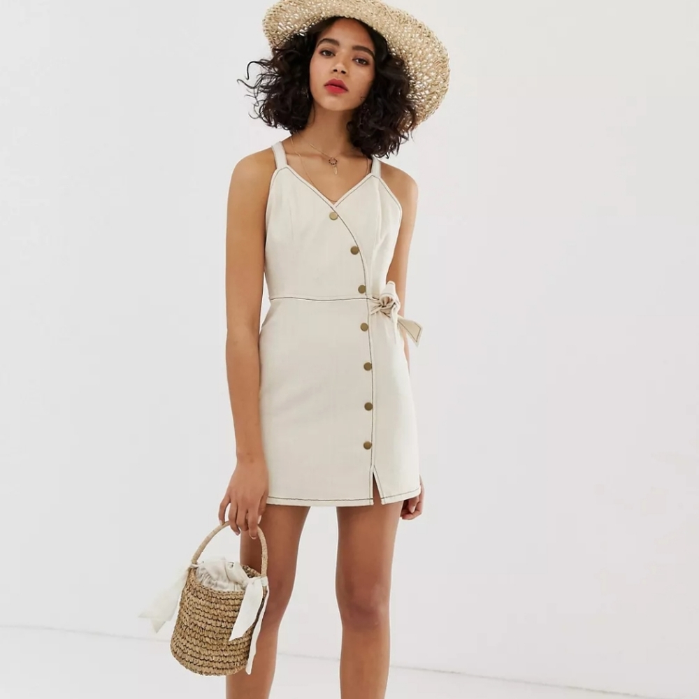 Moon River cami dress with button detail